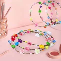 Bulk 100 LED Flower Crowns, Women’s Glow Headbands, Adjustable, Party Supplies