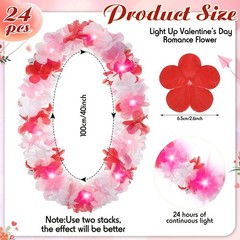 24 Pcs LED Flower Leis Necklace – Luau Wedding Party