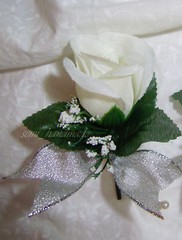 Mint~Peach~Ivory~Silver~Open Rose~Bud~Boutonniere~Corsage~Prom~Party~Quinceanera