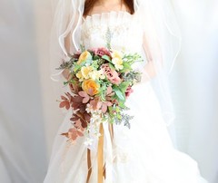 Customization Simulation flower orange rose bridal bouquet western wedding prop
