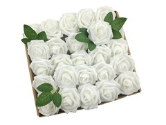 US 25/50pcs Artificial Flowers Real Looking Foam Rose Decoration DIY for Wedding