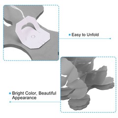 6Pcs 9.8ft Four-Leaf Paper Flower Garland Hanging Streamers Grey