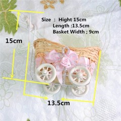 2 Rattan Retro Bicycle basket Flower vase Furnishing Articles Craft Home Wicker
