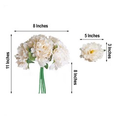 11″ Cream Silk Artificial Peony Flowers Bouquet Wedding Centerpieces Decorations