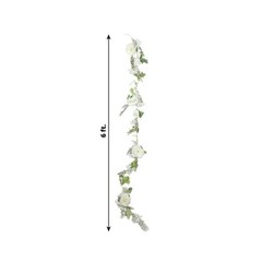WHITE 6 ft Artificial Rose Peony Flower Garland Wedding Party Event Decorations