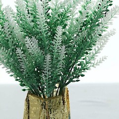 4 Green White 14″ tall Faux Lavender Flowers Bushes Wedding Party Home Supplies