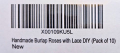 Handmade Burlap Rose Flowers w/Lace DIY pk of 10 *Weddings Occasions Decoration*
