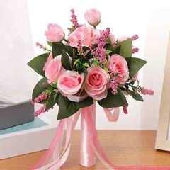 Champagne White Rose Wedding Bouquet for Bride Artificial Flower Bridal Bouquet