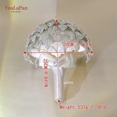 Shining Rhinestones Bridal Bouquet Handmade Crystal Bride Accessories Flower