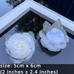 10pcs Artificial Mesh Chiffon Flowers 3D Rose Handmade for Hair Accessories DIY