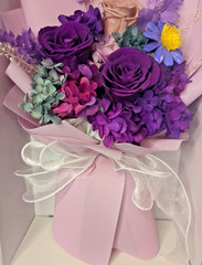 Lovenfold Flowers Preserved Flowers Bouquets, Purple Rose Bouquets