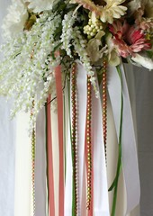 Peach Pink Garden Boho Silk Wedding Bouquet