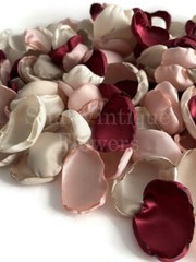 Wine, Blush, Ivory, Champagne Handmade Flower Petals Mix Of 50 Petals.