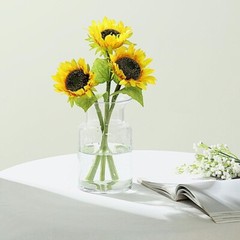 3 Yellow 17-Inch ARTIFICIAL Faux SILK SUNFLOWER Stems Wedding Party Supplies