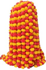 100 PC Wedding hanging Garland Indian Marigold Yellow With Red flower Wall Decor