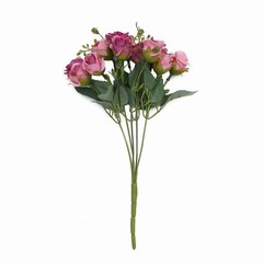 DUSTY ROSE 2 Bouquets 12″ Faux Open Roses Artificial FLOWER Bushes Party Events