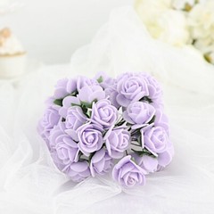 48 LAVENDER Mini Roses 4″ Foam ARTIFICIAL FLOWERS Stems Party Wedding DIY