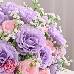 Yastouay Pink Purple Peonies 2 Bouquets