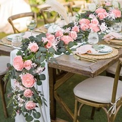 2Pcs Artificial Peony Flower Garland and – Silk Peony Garland with Pink