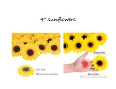 set of 2 sunflower stick pin boutonnières