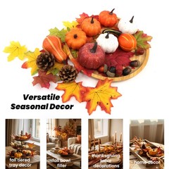 36PCS Mini Artificial Pumpkins Fall Decor Set – Realistic Small Mini, Style 2