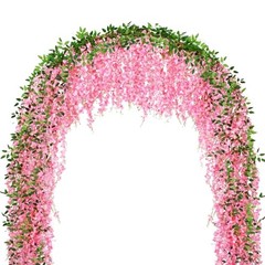 150 Branches Wisteria Hanging Flowers,10Pcs Total 60ft Pink Wisteria Pink-10pcs