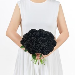 12 Pcs Artificial Chrysanthemums Flowers Ball Flower Fake Mums Silk for Black