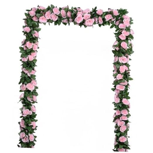 5Pcs(41FT) Flower Garland Artificial Rose Vine Garland Artificial Flowers Pink