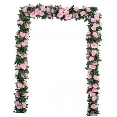 5Pcs(41FT) Flower Garland Artificial Rose Vine Garland Artificial Flowers Pink