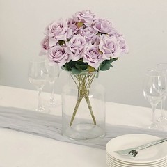 LAVENDER 2 Bushes 17″ Silk Roses Artificial FLOWERS Bouquets Party Decorations