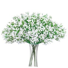 Artificial Baby Breath Flowers Fake Gypsophila Bouquets 12 Pcs Plastic White