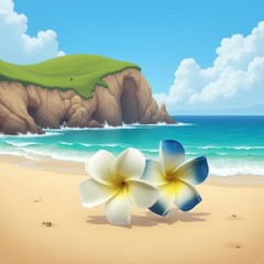 2 Pcs 7cm Hawaiian Frangipani Plumeria Foam Head Flower Party Beach Hair Clip…
