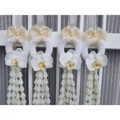 Pair Garland Hanging Artificial Orchid Wedding Ceremony Groom Bride Decor White