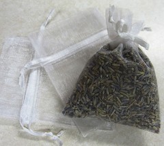 Set of 80 Lavender Sachets made with White Organza Bags