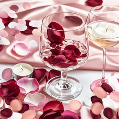 200Pcs Large Silk Rose Petals Artificial Scatter Flower Petals Bean Paste Mixed
