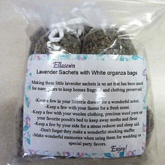 Set of 11 Lavender Sachets made with White Organza Bags