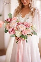 2 Pcs Artificial Flowers Fake Flowers for DIY 2 Boxes A Abby Blush Pink