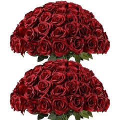 60 Pcs Burgundy Roses Artificial Flowers Bulk, Maroon Flowers Burgundy-60