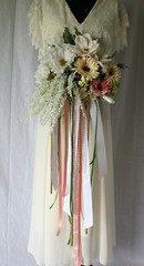 Peach Pink Garden Boho Silk Wedding Bouquet