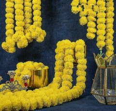 10 Pc Indian marigold Flower Garland Artificial Party Garland Wedding Decor