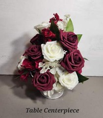 Burgundy Dusty Rose Eucalyptus Faux Foam Bridal Wedding Bouquet Accessories