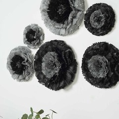 6 pack 7″ 9″ 11″ Charcoal Grey Tissue Paper Carnation Flowers Sale Home Backdrop