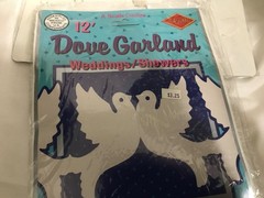 4 packs Vintage Beistle 12′ dove garland weddings/showers