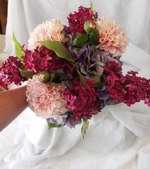 Custom Beautiful Hand Made Purple, Burgundy Pink Bridal Wedding Bouquet