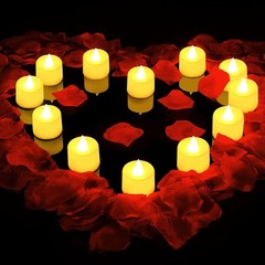 Rose Petals and LED Candles Set for Romantic Decor Valentine Propose Wedding US