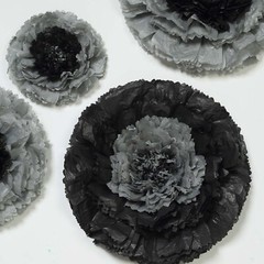 24 pack 12″ 16″ 20″ Charcoal Grey Tissue Paper Carnation Flowers Backdrop