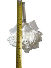 Bridal Wedding Bouquet White Rhinestone Artificial Rose Toss Brooch Bouquet