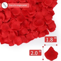 1000 Pcs Artificial Fake Rose Petals,Flower Petals for Romantic Night, Engagemen