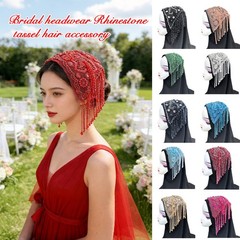 Bridal Headwear Stage Performance Rhinestone Tassel Hair Accessories Decoration
