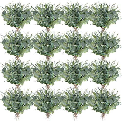 Pcs 2 Kinds Mixed Bulk Artificial Silver Dollar Eucalyptus Leaves 300 Green